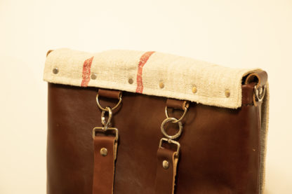 LadaLeather Leather + canvas woman’s backpack